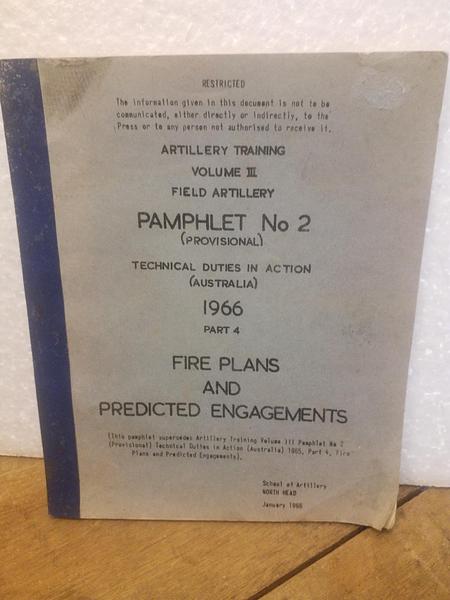 1966 Australian Army Artilery training manual
