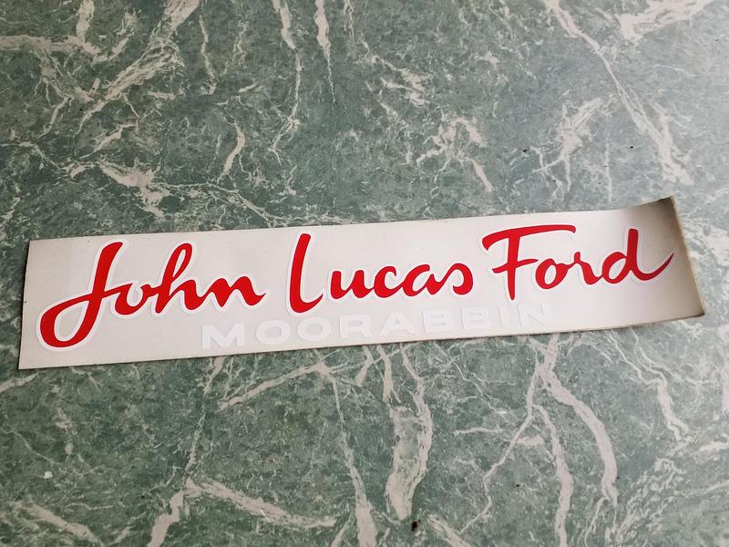 John Lucas Ford Moorabin vintage dealership sticker